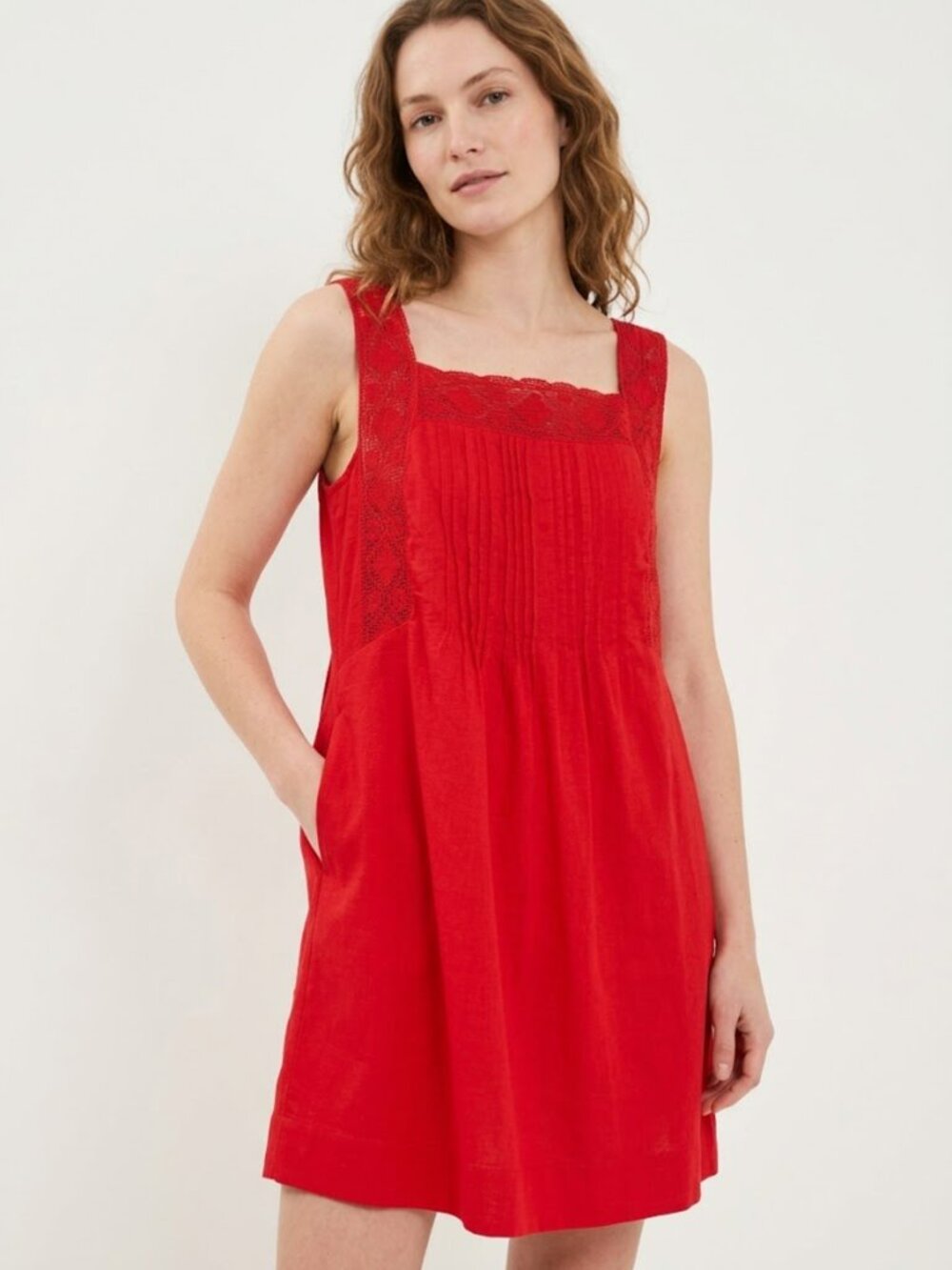 Madewell The Sophie Mini Dress Red Lace Crochet Cotton NWT
